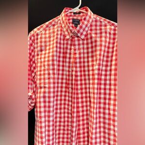 J. Crew Red and White Plaid Shirt